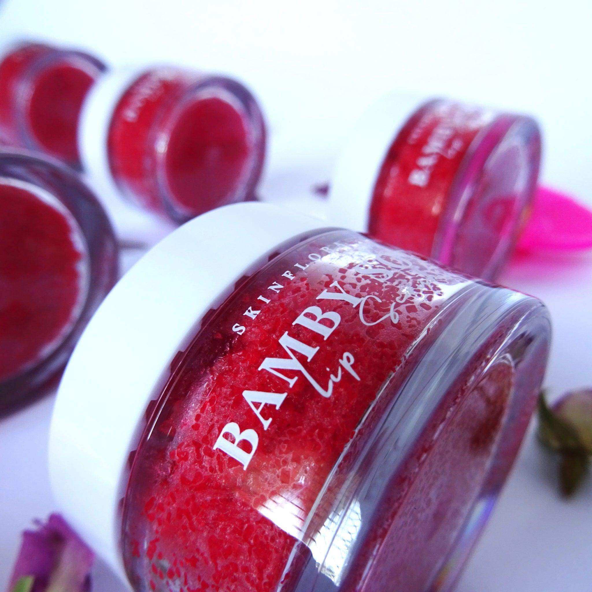 Bamby Lip Scrub for soft, plump, and naturally pink lips - Skinflora UAE | Bamby Lip Scrub لشفاه ناعمة وممتلئة وردية طبيعية - سكينفلورا الإمارات