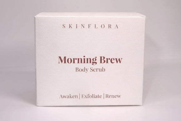 Morning Brew Body Scrub packaging box front view