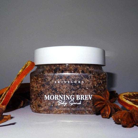 Morning Coffee Brew Scrub, Energizing Coffee & Citrus Glow - morning coffee - Skinflora - مقشر القهوة والحمضيات - سكينفلورا