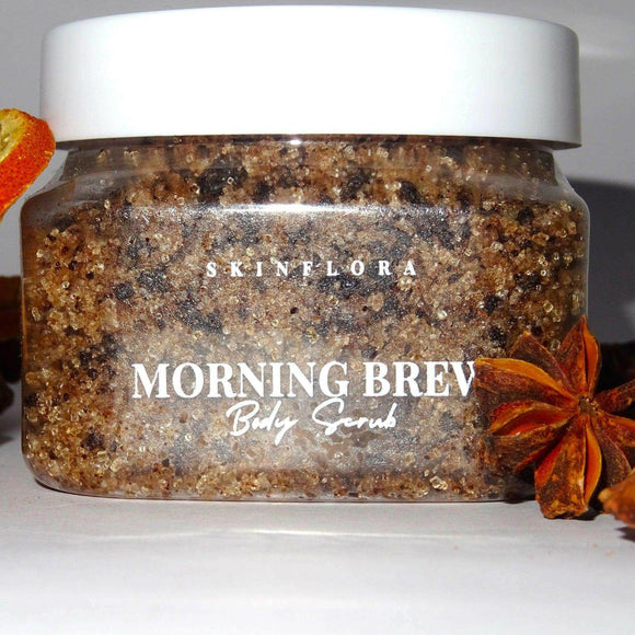 Morning Coffee Brew Scrub, Energizing Coffee & Citrus Glow - morning coffee - Skinflora - مقشر القهوة والحمضيات - سكينفلورا
