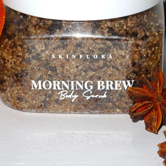 Morning Coffee Brew Scrub, Energizing Coffee & Citrus Glow - morning coffee - Skinflora - مقشر القهوة والحمضيات - سكينفلورا