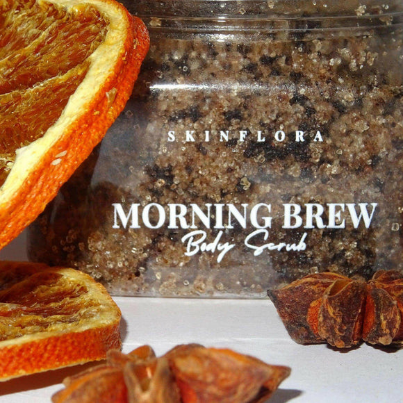 Morning Coffee Brew Scrub, Energizing Coffee & Citrus Glow - morning coffee - Skinflora - مقشر القهوة والحمضيات - سكينفلورا
