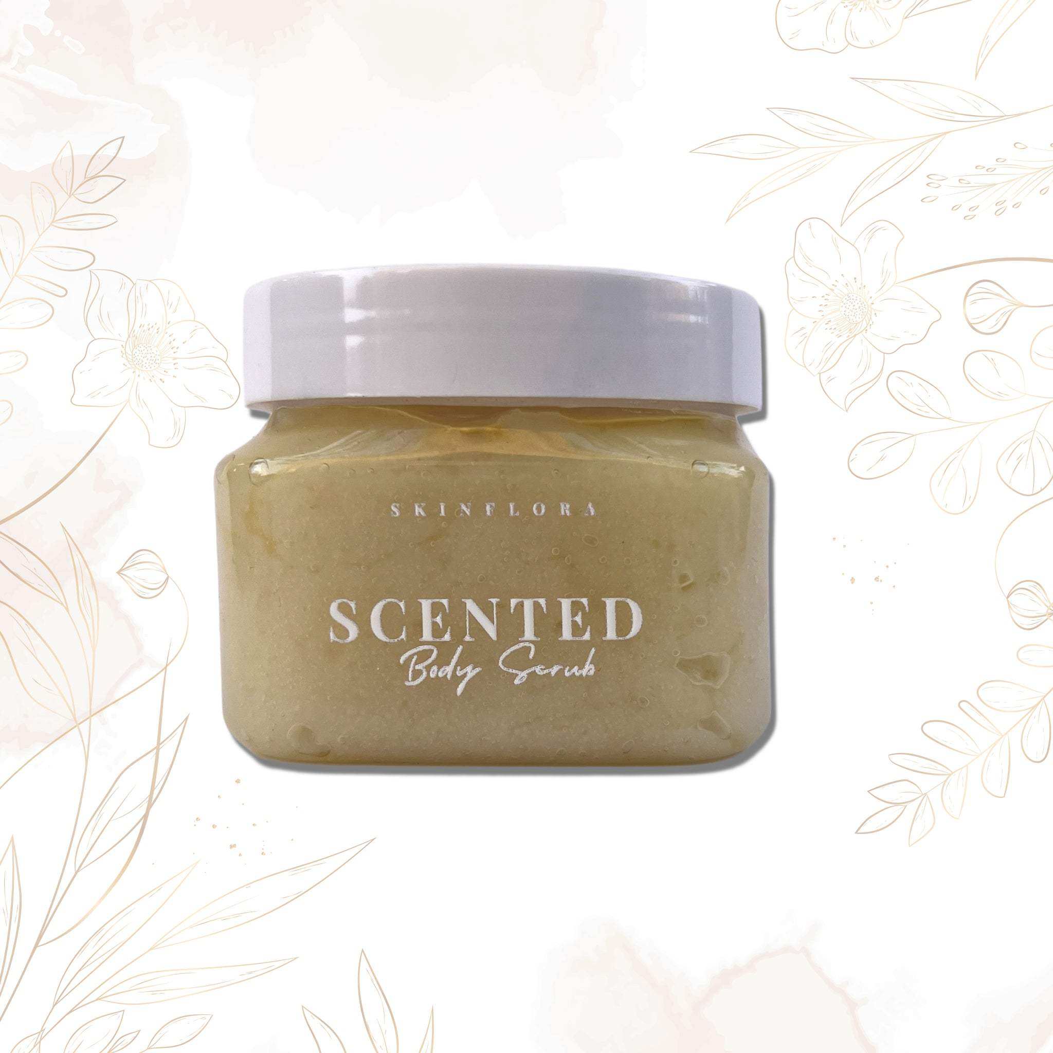 Rice Glow scented body scrub for silky, radiant skin - Skinflora UAE | مقشر جسم Rice Glow برائحة فاخرة لبشرة ناعمة ومشرقة - سكينفلورا الإمارات