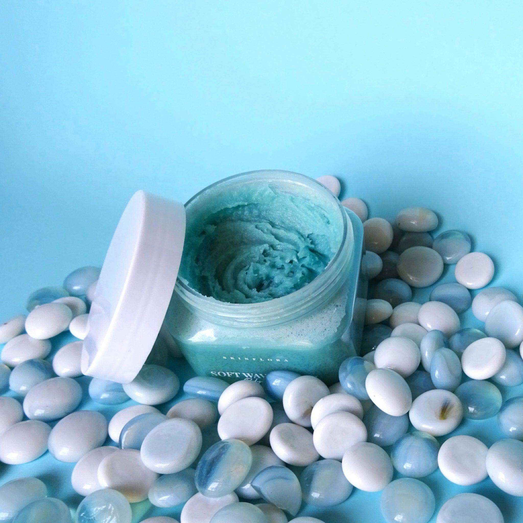 Soft Wave Ocean hydrating body scrub for smooth, nourished skin - Skinflora UAE | مقشر جسم Soft Wave Ocean مرطب للبشرة ناعمة ومغذية - سكينفلورا الإمارات